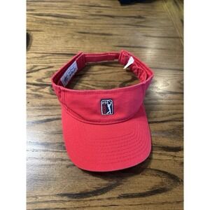 The Game PGA TOUR Red Golf Visor Adjustable Embroidered Collegiate